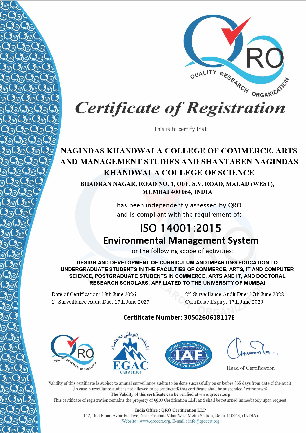 ISO 14001:2015 Certification