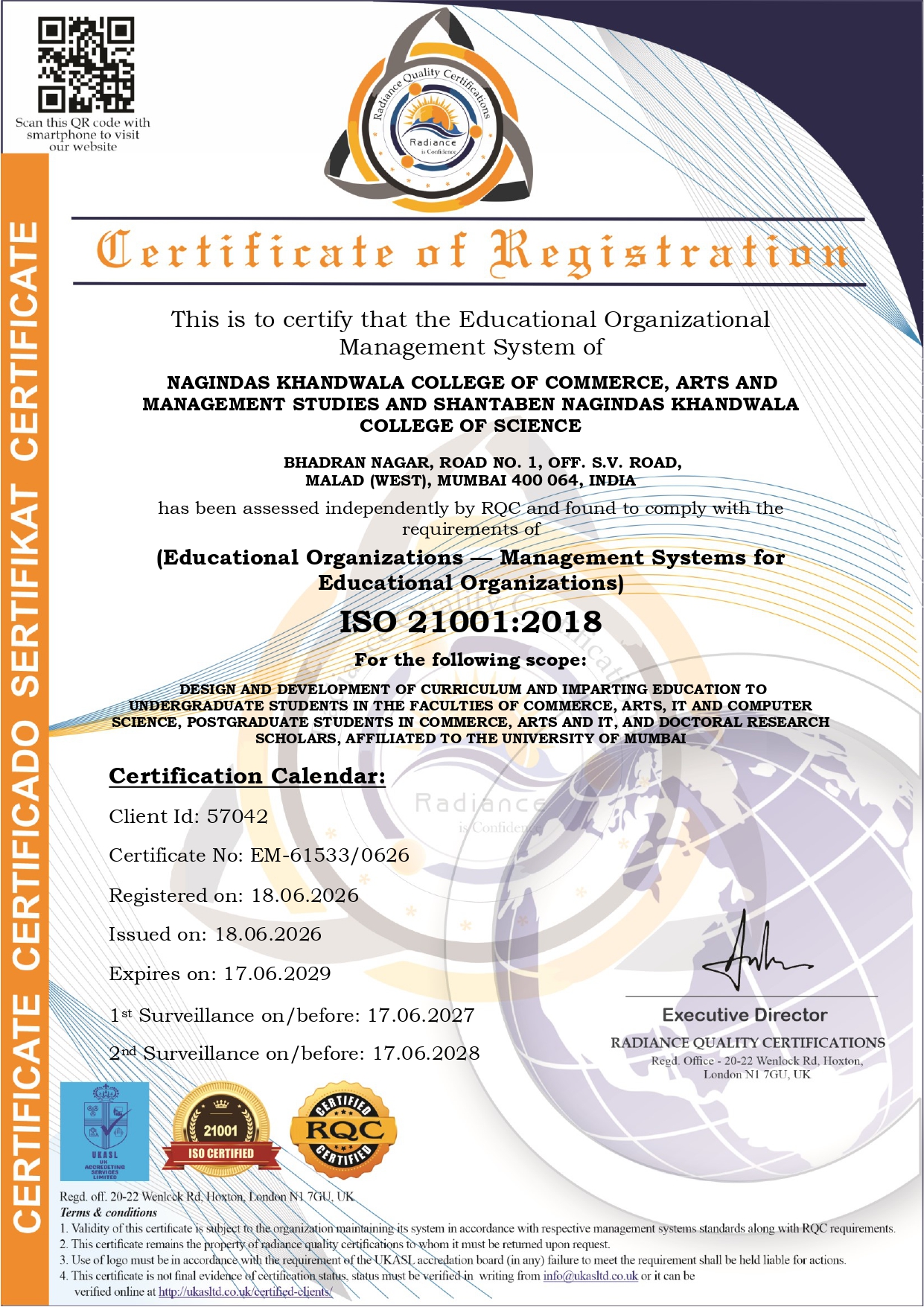 ISO 21001:2018 Certification